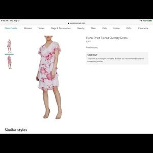 NWT SLNY Layered floral dress